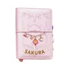 Japanska Sakura Loose-Leaf Dagbok Anteckningsbok Kawaii Travel Journal Handbook Spiral A6 Daily Planner Organizer Bullet Rosa 210611
