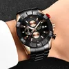 Mens Relógios Top Marca Luxo Lige Moda Preto Clássico Assista Homens Big Dial All Stell Relógio Homem Impermeável Esporte Cronógrafo 210527