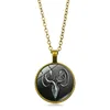 Accsori Power Game Time Necklace Metal Glass Pendant