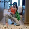 Korobov Yeni Varış Kore Koru Koridor Streetwear Pantolon Vintage Yüksek Bel Casual Kadınlar Joggers Moda Yaz Pantolon 210430