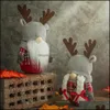 Christmas Decorations Festive & Party Supplies Home Garden Gnomes Decoration Reindeer Horns Plush Elf Doll Ornaments Holidays Decor Valentin