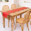 Juldekorationer 2021 Flower Table Runner Party Decor Cloth Centerpiece Ganska bra för hem
