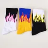 5 paires hommes mode Hip Hop Hit couleur sur feu équipage chaussettes rouge flamme Blaze puissance torche chaud chaleur rue Skateboard coton