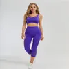 2021 Nouveaux pantalons de yoga de sport taille haute énergie sans couture fitness recadrée leggings femmes contrôle du ventre gym collants de course 1285 Z2