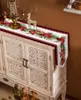 عيد الميلاد poinsettia زهرة الصنوبر مخروطية شعرية الجدول العدائين الزفاف ديكور الجدول غطاء زينة عيد الميلاد للمنزل الجدول القماش 211117