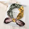 Kvinnor Silk Scarf Square Lady Hår Sjal Wraps Print Designer Bag Swimming Neck Foulard Bandana Summer Head Hijab Kerchief