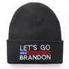 Lets Go Brandon Beanie Winter Hats 2024 Trump Cappello da ricamo in lana lavorato a maglia President Election Warm Caps Universal wjy591