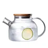 1L / 1.8L Stor transparent borosilikatglas Tekanna Värmebeständig Stor Clear Pot Flower Set Puer Kettle Office Home Tool 210813