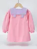 Yingzifang Toddler Girls Letter Graphic Half Button PLACKET Peter Pan Sleeve Robe elle