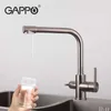 Gappo Mutfak Musluk Filtrelenmiş Su Dokunun Lavabo Siyah Vinç Mikser Musluklar Torneira 210724
