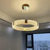 Hängsmycke Lampor Post-Modern Luxury Crystal LED-ljuskrona Rostfritt Stål Förkromad Rund Häng Ljus Vardagsrum Matsal Dekorativ Light