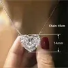 Мод Heart 925 Серебряное ожерелье подвески для женщин белые сапфировые украшения 5445284