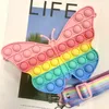 Bubble Toy Bag Decopression Toy Silica Fidget Frukt Butterfly Style Hot Push Bubbles Crossbody Fashion