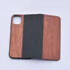 Flip Fodral Trä Mobiltelefon Väska till iPhone 12 Mini 11 Pro max 8 plus XR Real Wooden Bamboo Cover Full Protective TPU Back Shell