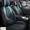 Housses de siège de voiture housse Lzcs ensemble complet coussin de véhicule ne bouge pas universel en cuir Pu gris/bleu antidérapant pour Clio F3 X45