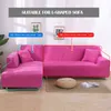 Solid Color Elastic Sofa Cover for Living Room Case Universal Sectional Slipcover 1/2/3/4 seater Stretch Couch 211207