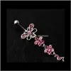 Bell Drop Delivery 2021 D0030 (1) Pink Color Bowknot Style Belly Button Ring Navel Rings Body Piercing Smycken Dingle Accessories Fashion