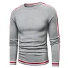 Luulla Men Spring Casual Knitted 100% Cotton Striped Sweaters Pullover Men Autumn Fashion Classic O-Neck Sweaters Men 211008