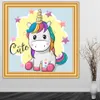 5D bricolage diamant peinture dessin animé licorne poney cristal point de croix Kit plein forage diamant broderie mosaïque photo décor à la maison