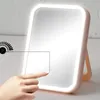 Compact Mirrors Makeup Mirror With Led Light Dressing Table USB Charging Fill Desktop Folding Portable Make Up Ligh5700939
