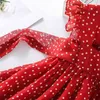 Mädchen Kleid Sommer ärmellos Chiffon Polka Dot Prinzessin Mädchen Kinder Kleidung 210515