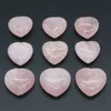 25mm 30mm Rose Quartz Love Heart Stone Natural Healing Pink Crystal Mascot Massage Accessory Hand Piece Gemstone Reiki Heminredning Partihandel