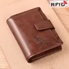 Men's Wallets Genuine Leather Fashion Anti Theft Short Zipper Card Holder Pocket Purse Wallets