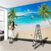 3d Paysage Marin Papier Peint Noix De Coco Voilier Étoile De Mer Belle Vue Sur La Mer Décoration Intérieur Salon Chambre Cuisine Peinture Murale Papiers Peints