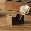 6 pezzi Tappetini in legno con scatola di supporto Tampone isolante rotondo per tovaglietta in legno massello