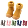 First Walkers Kids Toddler Shoes Baby Boys Girls Solid Winter Warm Knit Soft Sole Rubber Socks Slipper Stocking Toddlers ShoesFirst