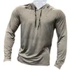 Light grey Autumn winter thick Running Man Men Long Sleeve Hooded Gym T shirt Fitness Training T-shirt Quick Dry Breathable Sports