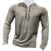 Hellgrau Herbst Winter dick Laufen Mann Männer Langarm Kapuzen Gym T-Shirt Fitness Training T-Shirt schnell trocknend atmungsaktiv Sport