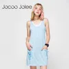 Jocoo Jolee Women Casual Tie Detail Dress 2 Set Summer Mini Sporting O-Neck nad Kolan Rleevele Bez rękawów z kieszeniami 210619