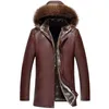 Vestes pour hommes en cuir de mouton véritable manteau naturel hiver Parka vraie fourrure longue en peluche épaisse peau de mouton surdimensionnée pour homme