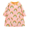 Spring Autumn Kids Printing Dresses For Girls Princess Girl Long Sleeve Rainbow 2-6Yrs 210521