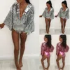 Kadın Tulumlar Tulum Seksi Sequins Bodysuit Kadın Bodycon Katı Tulum Romper Tam Kollu Vücut Feminino Zarif Tatil Beachwear 1.