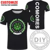 Comoros T Shirt DIY Free Custom Made Namep Number Des Com T-shirt Nation Flag Km Francuski Unii Country College Drukuj zdjęcie Ubrania X0602