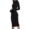 カジュアルドレスの女性セクシーな中空アウトシャツのドレスファッションソリッドカラーのターンダウンカラー長袖