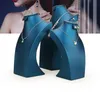 Packaging & Jewelrypackaging Blue Pu Leather Jewellery Set Display Stand Jewelry Ring Earring Necklace Bust Neck Form For Boutique Window Dr