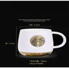 Starbucks Brązowy Kubek Klasyczny Embossed Ceramic Coffee Cup 414ML Mermaid Drinkware