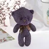2020 Leuke zachte pluche gevulde mini bruin lint teddybeer speelgoed kinderen speelgoed pop voor boeket 12cm DIY cadeau voor meisje vriend Y211119