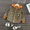 Boy Girl Light Wool Core Giacche bambini Cappotto Bambini Splice Capispalla Abbigliamento Primavera Autunno Abbigliamento sportivo con cappuccio per 1-6T 211204