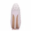 Многоцветный цветок женская обувь Новое поступление свадебные ботинки невеста высокие каблуки платформы насосы женские вечеринки платье обувь
