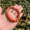 Perlenstränge Orange Kaiser Jaspis Türkis Armband Runde Perlen Schmuck Geschenk für Frauen und Männer Kent22