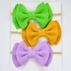 Bandeau en nylon à nœud papillon double couche pour enfants, 20 couleurs, petits accessoires pour cheveux, couvre-chef photo pour bébé