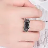 Antico argento Gesù Gesù Croce Anello Band Band Agata Nero Retro Retro Open Regolabile Diamond Diamond Anelli Chunky per gli uomini Gioielli di moda