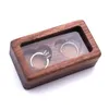 Holz Schmuck Boxen Geschenk Wrap Transparente Fenster Halskette Anhänger Lagerung Kreative Paar Ring Box Hochzeit Liefert