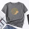 Kobiety T Shirt Lato Z Krótkim Rękawem Bawełniany Plus Rozmiar 5XL Cartoon Hedgehog Print Casual O Neck Kobiet Tshirt Teees Topy 210623