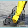 Sports & Outdoors Fishing Aessories Large Matic Folding Portable Net Trap Zipper Bait Spring Cage For Shrimp Drop Delivery 2021 Nvkmy