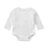 Baby Lace Romper Spring Manga Longa Jumpsuit Crianças Criança Uma Piece Bodysuit Roupas M3826